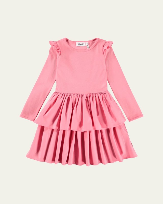 Girl's Cathi Long-Sleeve Dress, Size 7-14